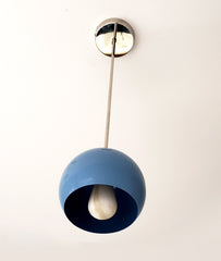 Chrome and Light blue mid century modern casual kitchen globe lighting