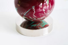 Black Cherry & Mint Marbled Planter on a Chrome Base