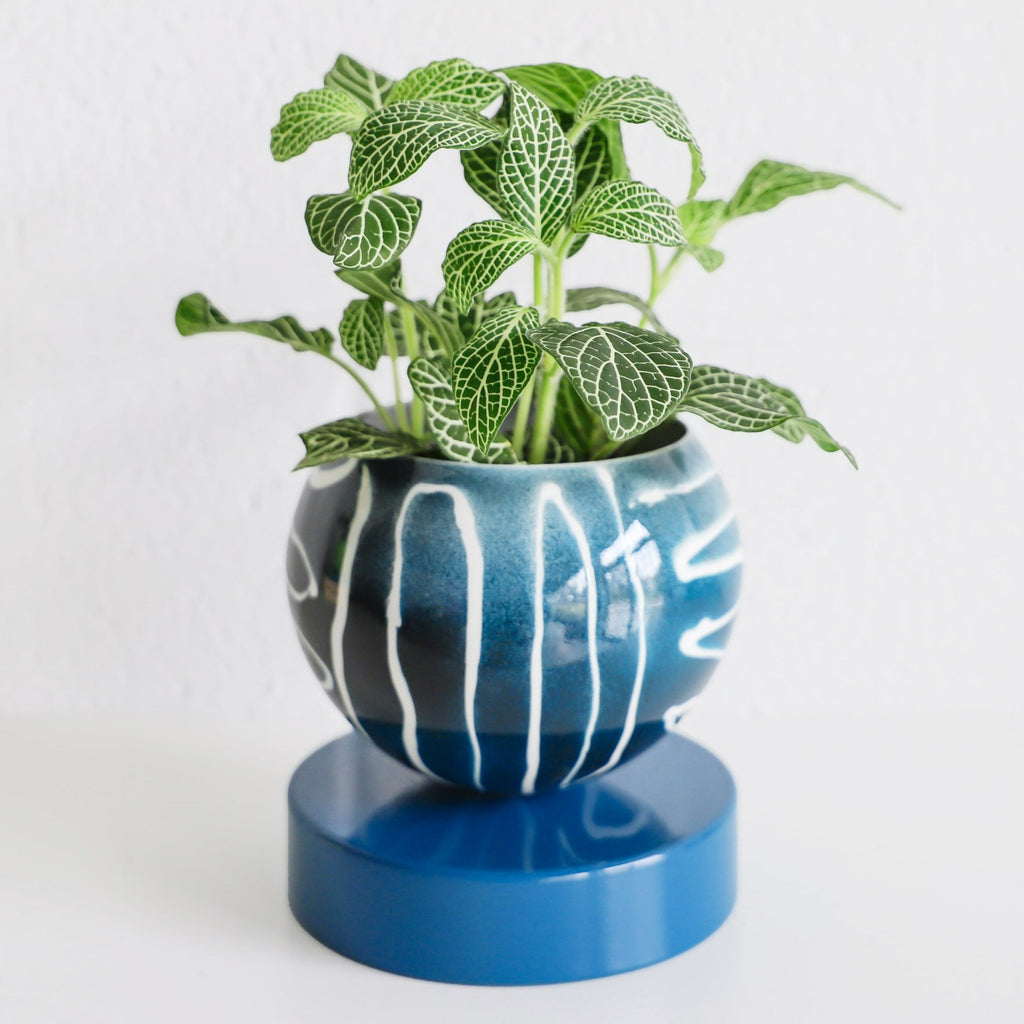 Navy Batik Inspired Loa Planter