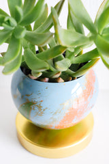 Blue, Coral, and Green Marbled Loa Planters
