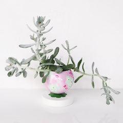 Pink and Green Floral Painted Loa Planter