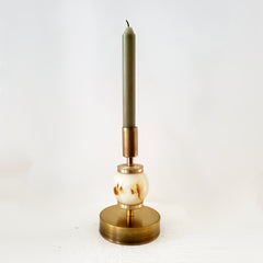 brass and onyx handmade candle holder perfect for fall mantle decor or dining rooms