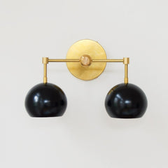 Double Loa Sconce with Black Shades