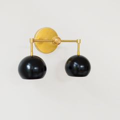 Double Loa Sconce with Black Shades