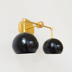 Double Loa Sconce with Black Shades