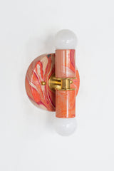 Peach & Red Marbled Small Thalia Sconce