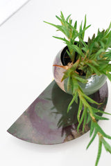 Olive & Eggplant Marbled Demilune Planter