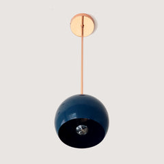 Copper and blue green globe shaped kitchen pendant lighting