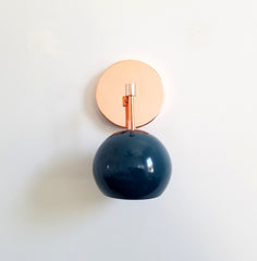 turquoise teal rose gold and copper modern eyeball shade wall sconce nursery decor mid century modern inspired