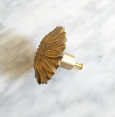large brass floral cabinet knob drawer pull traditional flower furniture pull modern sunflower