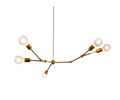 Linden Chandelier: Modern 5-light Asymmetric Chandelier