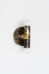 Olive Green, Black, & Gold Marbled Small Thalia Sconces