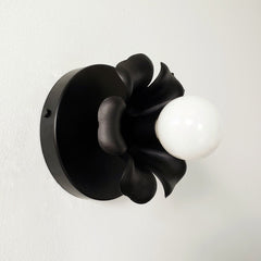 Matte black victorian modern floral flushmount lighting sconce
