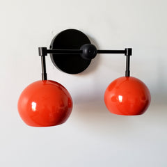 Double Loa Sconce with Flame Orange Shades