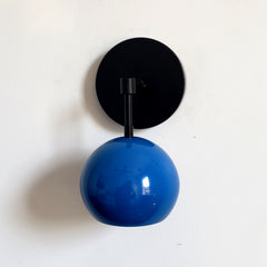 Black & Blue Globe Eyeball shade sconce