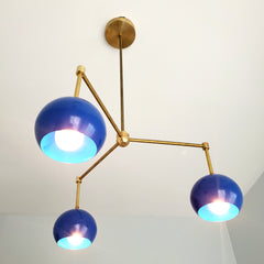 Blue & Brass midcentury modern chandelier