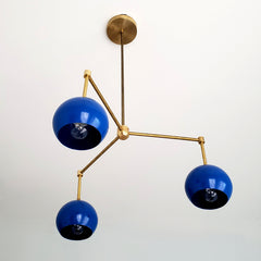 Blue & Brass midcentury modern chandelier