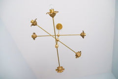 brass floral modern chandelier with cast flowers
