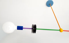 Memphis inspired colorful chandelier for kids rooms, dining rooms, and more