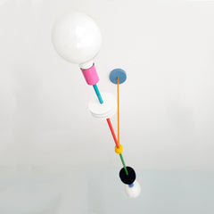 Memphis inspired colorful chandelier for kids rooms, dining rooms, and more