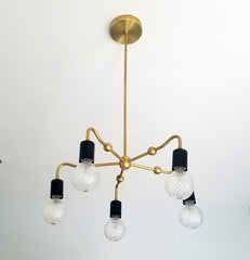 black and brass art nouveau modern art decor chandelier lighting