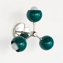 Green and chrome mid century modern style wall sconce or flushmount ceiling light