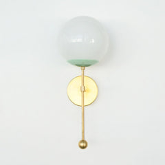 Mint and Brass mid century modern large wall sconce by Sazerac Stitches