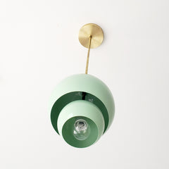 Mint and Brass retro design Nesting Pendant light is inspired by atomic shades of the 40s to 60s