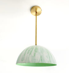 Mint & White Hand-painted pendant for kitchen and more