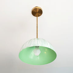 Mint & White Hand-painted pendant for kitchen and more