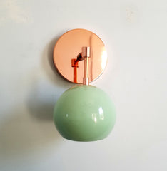 copper and mint single wall sconce lighting mid century modern nursery decor wall light