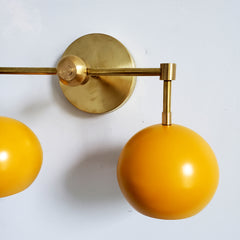 Mustard and Brass two light modern fall colors wall bathroom lighting