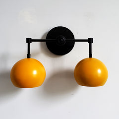 Double Loa Sconce with Mustard Yellow Shades