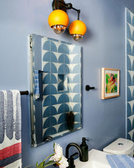 Double Loa Sconce with Mustard Yellow Shades