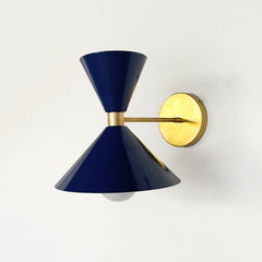 Navy & Brass mid century modern wall sconce by Sazerac Stitches