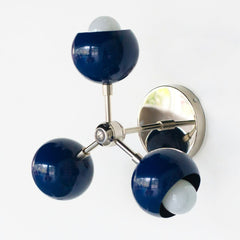 Navy & Chrome loa bicycle club wall sconce