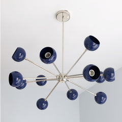 Navy and Chrome sputnik style chandelier