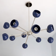 Navy and Chrome sputnik style chandelier