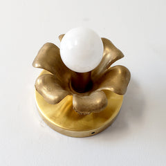Brass flower sconce or flushmount ceiling fixture bottom view