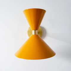 mid century modern orange and brass stilnovo style wall sconce by sazerac stitches