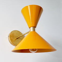 mid century modern orange and brass stilnovo style wall sconce by sazerac stitches