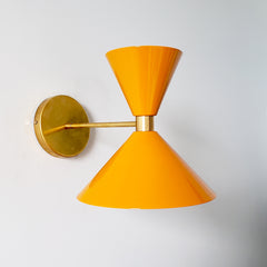 mid century modern orange and brass stilnovo style wall sconce by sazerac stitches