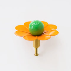 Orange and green drawer pull knob for furniture and cabinets