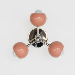 Peach and chrome mid century modern small chandelier
