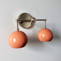 Double Loa Sconce with Peach Shades