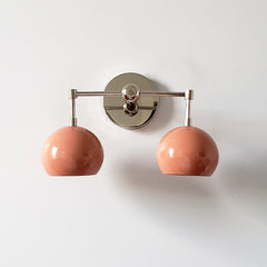 Double Loa Sconce with Peach Shades
