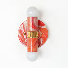 Peach & Red Marbled Small Thalia Sconce