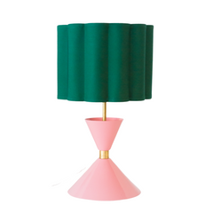 pink and green feminine palm beach style mid century modern inspired table lamp