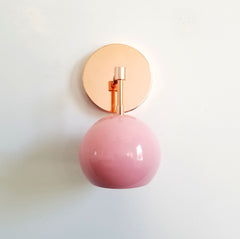 pink and copper modern eyeball shade wall sconce nursery decor mid century modern inspired