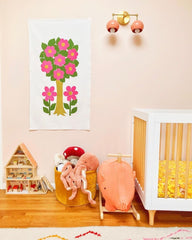 Pink and Peach Nursery with hints of mustard